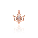 Minimalist Bat Zircon Pendant-Jewelry Making Accessories   12x11mm