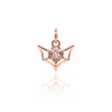 Minimalist Bat Zircon Pendant-Jewelry Making Accessories   12x11mm