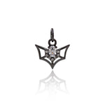 Minimalist Bat Zircon Pendant-Jewelry Making Accessories   12x11mm