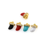 Minimalist Enamel Chilli Zircon Pendant-Jewelry Making Accessories   7.5x10x6mm
