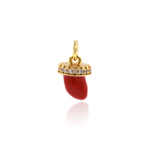 Minimalist Enamel Chilli Zircon Pendant-Jewelry Making Accessories   7.5x10x6mm