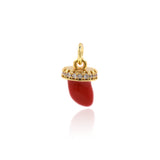Minimalist Enamel Chilli Zircon Pendant-Jewelry Making Accessories   7.5x10x6mm