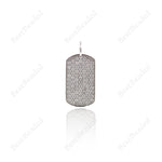 CZ Pave Rectangle Pendant,Personalized Necklace Charms,DIY Jewelry Making Supplies 9x16mm