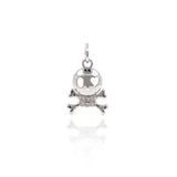 Delicate Micropavé Skull Pendant-Jewelry Making Accessories   10x14.6mm