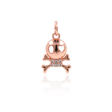 Delicate Micropavé Skull Pendant-Jewelry Making Accessories   10x14.6mm