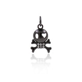 Delicate Micropavé Skull Pendant-Jewelry Making Accessories   10x14.6mm