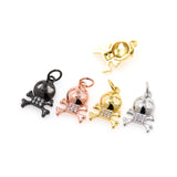 Delicate Micropavé Skull Pendant-Jewelry Making Accessories   10x14.6mm