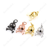 Personalized Skull Pendants,Clear CZ Stone Paved Skeleton Charms for DIY Bracelet/Necklace Accessories 10x15mm