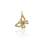Exquisite Hollow Micropavé Butterfly Pendant-Jewelry Making Accessories   20x16mm