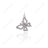 Dainty Butterfly Pendants,Micro Pave CZ Insect Charms,for Minimalist Jewelry Making 20x16mm