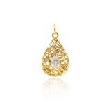 Exquisite Hollow Drop Shape Pendant-Jewelry Making Accessories   12.5x21mm - BestBeaded