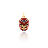 Chinese Peking Opera Mask pedant - Jewelry Making Accessories   11x18mm