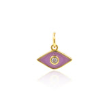 Minimalist Enamel Evil Eye Pendant-Jewelry Making Accessories   11x8mm