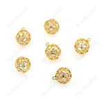 Hollow Round Ball Spacer Beads,8mm Ball Beaded Bracelet Charms,DIY Handmade Accessory 10mm