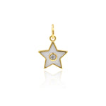 Minimalist Enamel Star Zircon Pendant-Jewelry Making Accessories   10x12mm