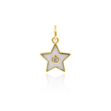 Minimalist Enamel Star Zircon Pendant-Jewelry Making Accessories   10x12mm