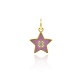 Minimalist Enamel Star Zircon Pendant-Jewelry Making Accessories   10x12mm