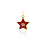 Minimalist Enamel Star Zircon Pendant-Jewelry Making Accessories   10x12mm