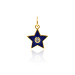 Minimalist Enamel Star Zircon Pendant-Jewelry Making Accessories   10x12mm