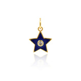 Minimalist Enamel Star Zircon Pendant-Jewelry Making Accessories   10x12mm