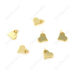 18K Gold Heart Pendant,Dainty Brass Heart Jewelry Accessory,Love Gift for Her 11x10mm