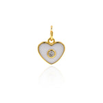 Minimalist Enamel Heart Shaped Zircon Pendant-Jewelry Making Accessories   9x9mm