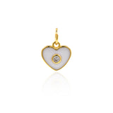 Minimalist Enamel Heart Shaped Zircon Pendant-Jewelry Making Accessories   9x9mm