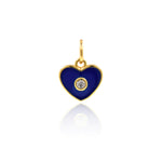 Minimalist Enamel Heart Shaped Zircon Pendant-Jewelry Making Accessories   9x9mm