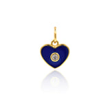 Minimalist Enamel Heart Shaped Zircon Pendant-Jewelry Making Accessories   9x9mm