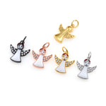 Exquisite Micropavé Angel Pendant-Jewelry Making Accessories   12.5x15mm