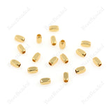14k Gold Plated Square Tube Spacer Beads,Brass Rectangular Tube Connector for DIY Jewelry Making Accessories 3x3mm