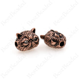Lucky Cat Spacer Beads,Brass Metal Cute Animal Charms,Jewelry Making Supplies 12x7.5MM