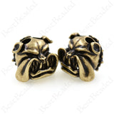 Large Bulldog Spacer Charms,Antique Animal Head Beads,DIY Paracord 550 Bracelet Accessories 28x24mm