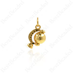 Mini Globe Pendant,Gold Plated Brass Earth Hanging Charms,DIY Minimalist Accessory 9x13mm