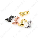 Baby Feet Shape Pendants,Brass Footprint Hanging Charms,DIY Jewelry Making 10x13mm