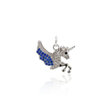 Shiny Micropavé Unicorn Pendant-Jewelry Making Accessories   20.5x16mm
