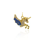 Shiny Micropavé Unicorn Pendant-Jewelry Making Accessories   20.5x16mm