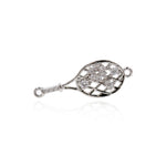 Exquisite Badminton Racquet Zircon Pendant-Jewelry Making Accessories   24x9mm