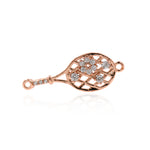 Exquisite Badminton Racquet Zircon Pendant-Jewelry Making Accessories   24x9mm