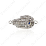 Hamsa Hand Connector,Fatima Hand with Evil Eye Pendant Charms,for Jewelry Making 22x10mm