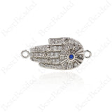 Hamsa Hand Connector,Fatima Hand with Evil Eye Pendant Charms,for Jewelry Making 22x10mm