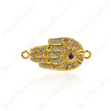 Hamsa Hand Connector,Fatima Hand with Evil Eye Pendant Charms,for Jewelry Making 22x10mm