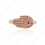 Hamsa Hand Connector,Fatima Hand with Evil Eye Pendant Charms,for Jewelry Making 22x10mm