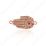 Hamsa Hand Connector,Fatima Hand with Evil Eye Pendant Charms,for Jewelry Making 22x10mm