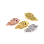 Delicate Palm Evil Eye Connector-Jewelry Making Accessories   22x10mm