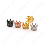 King Crown Spacer Beads,Large Hole Mini Crown Beads,European Style Charms,DIY Jewelry Supplies 7x5mm