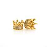 Delicate Micro-Pavé Crown Beads-Jewelry Making Accessories   7x5mm