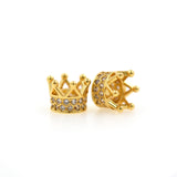 Delicate Micro-Pavé Crown Beads-Jewelry Making Accessories   7x5mm