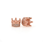 Delicate Micro-Pavé Crown Beads-Jewelry Making Accessories   7x5mm
