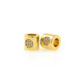 Exquisite Micro-Pavé Moon And Polar Star Round Beads-Jewelry Making Accessories    6x5.8mm